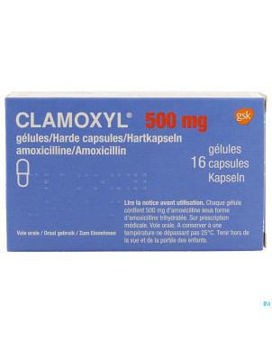 Clamoxyl caps  16 x 500 mg