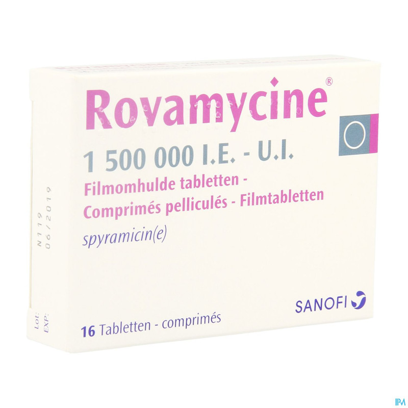 Rovamycine comp  16 x 1.500.000 i.u/i.e