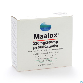Maalox 220/380 susp sach monod 20x10ml