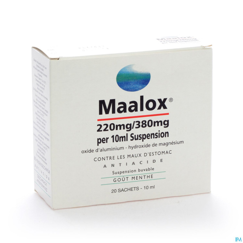 Maalox 220/380 susp sach monod 20x10ml