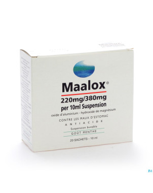 Maalox 220/380 susp sach monod 20x10ml