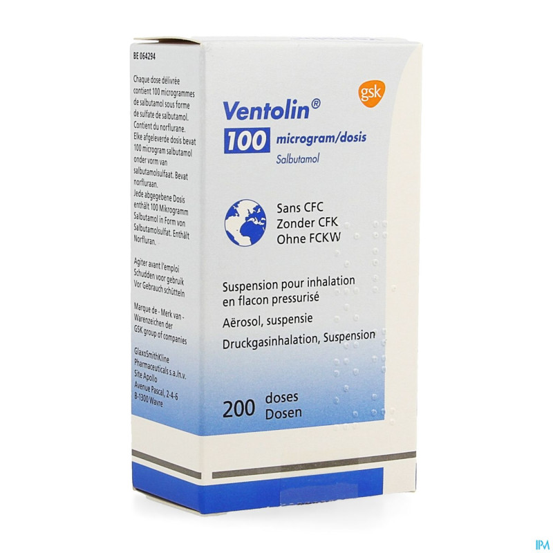 Ventolin aero inhal 200dos 100mcg/d