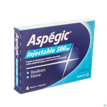 Acide acetyls. panpharma 6 fl inj + 6 solv 5 ml