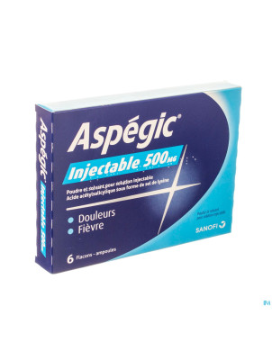 Acide acetyls. panpharma 6 fl inj + 6 solv 5 ml