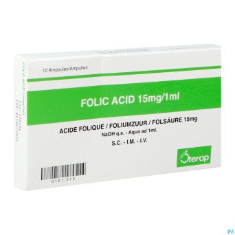 Acide folique iv amp  10 x 15mg/1ml