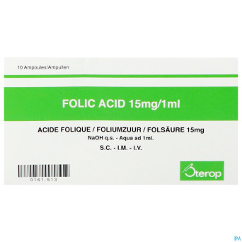 Acide folique iv amp  10 x 15mg/1ml