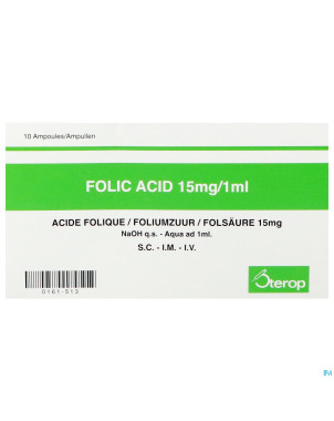 Acide folique iv amp  10 x 15mg/1ml