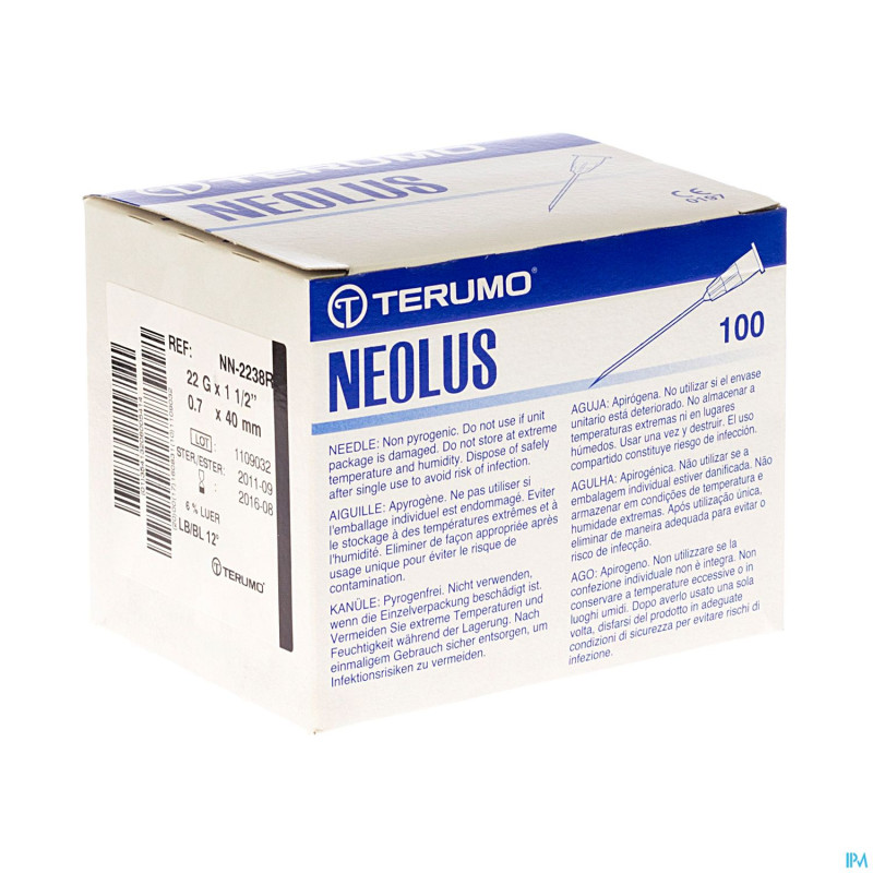 Terumo aiguille neolus 22g 1 1/2 rb noir   100