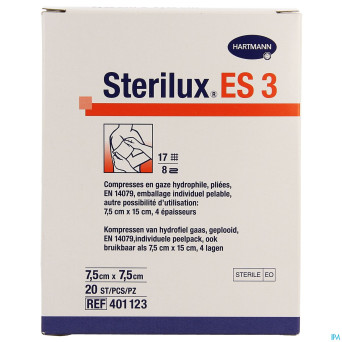 Sterilux es3 cp ster 8pl 7,5x7,5cm 20 2050171