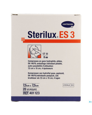 Sterilux es3 cp ster 8pl 7,5x7,5cm 20 2050171