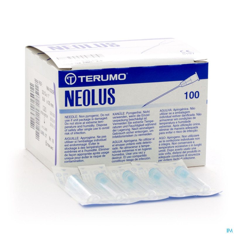 Terumo aiguille neolus 23g 1 rb bleu    100