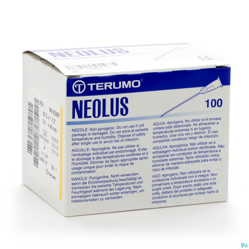 Terumo aiguille neolus 20g 1 1/2 rb jaune 100