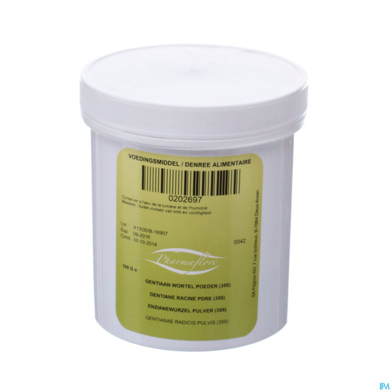 Gentiane racine poudre    100g pharmafl