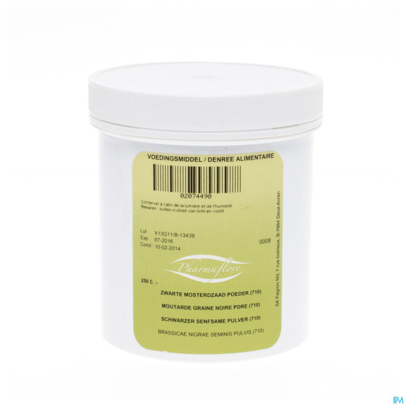 Moutarde noir graine farine pot    250g pharmafl