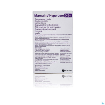 Marcaine 0,5% hyperbare amp inj 5x4ml