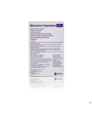 Marcaine 0,5% hyperbare amp inj 5x4ml