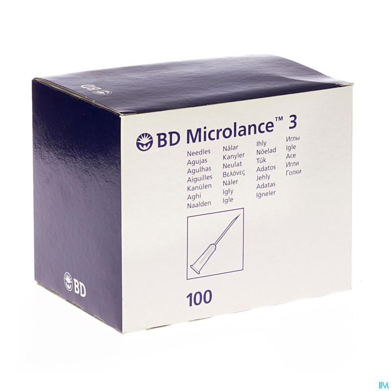 Bd microlance 3 aig.27g 3/4 rb 0,4x19mm gris   100