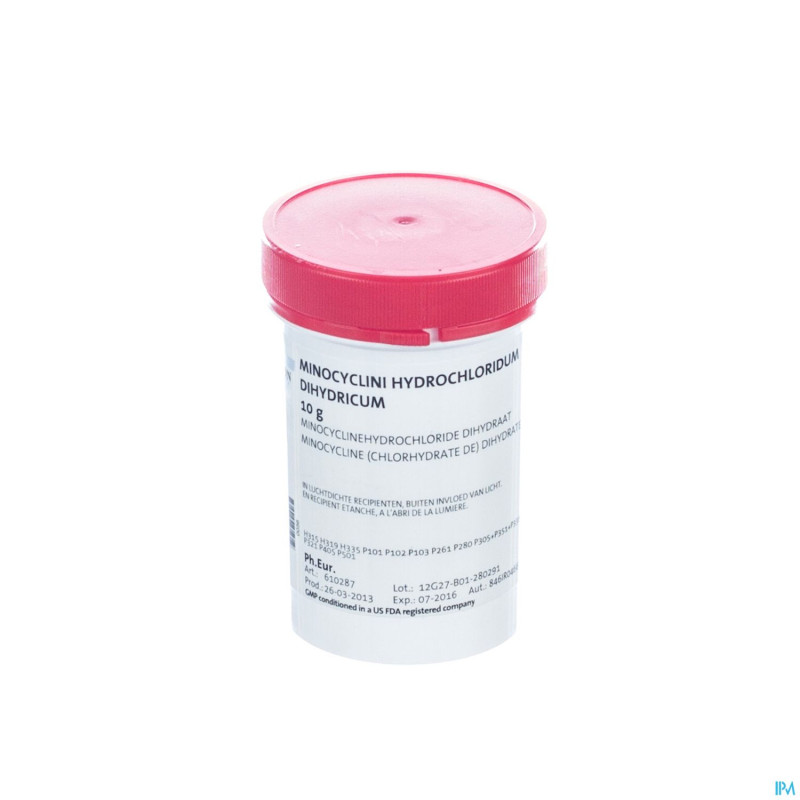 Minocycline hcl dihydrate   10g fag