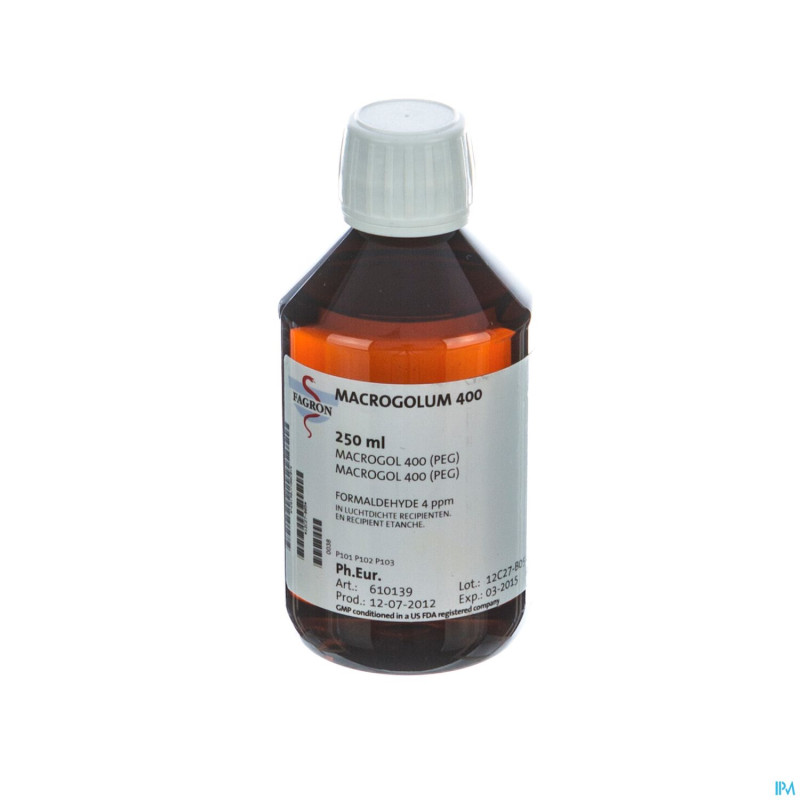 Macrogol 400 (peg)    250ml fag