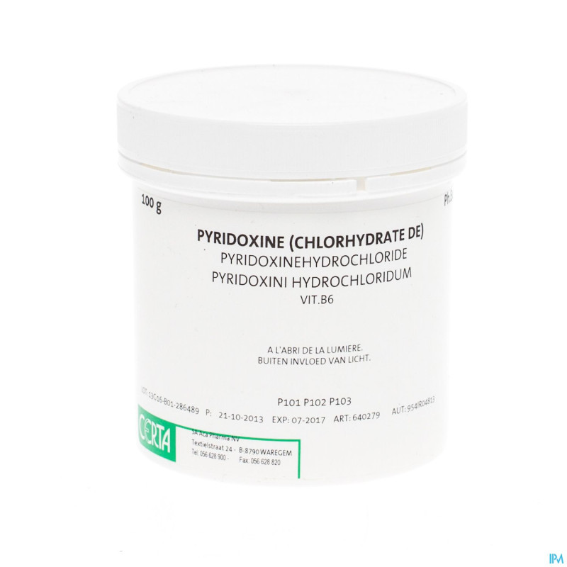 Vit b6 pyridoxine chlorhydrate    100g certa