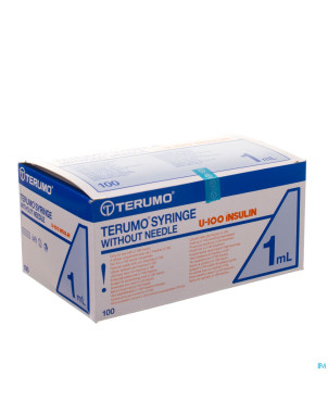 Terumo seringue insuline sans aiguille 1ml 100