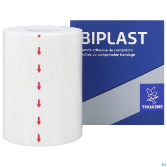Biplast bande contention adh blanc  8cmx2,5m 1