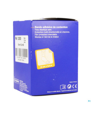 Biplast bande contention adh blanc 10cmx2,5m 1
