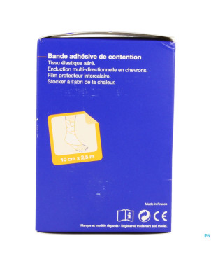 Biplast bande contention adh blanc 10cmx2,5m 1
