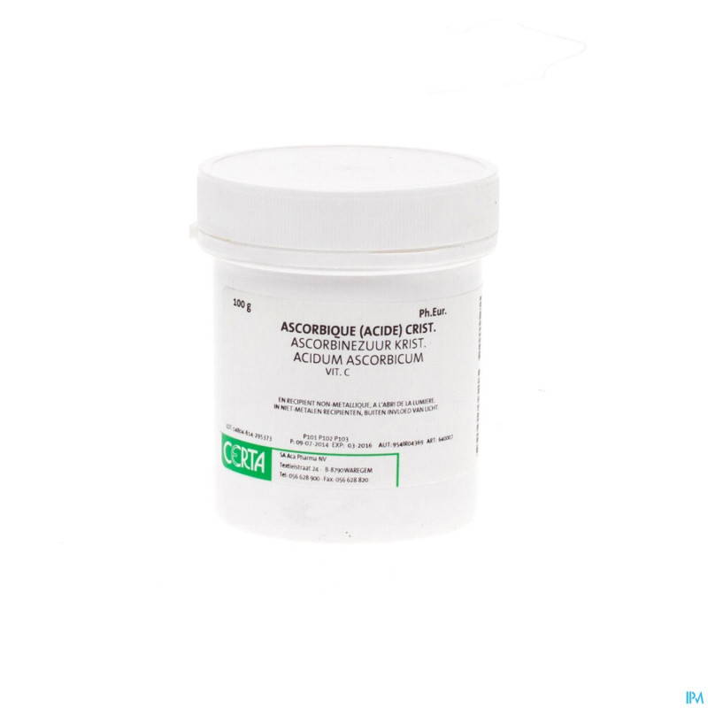 Acide ascorbique crist. vit c    100g certa
