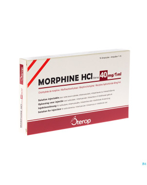 Morphine hcl amp  10 x 40mg/1ml