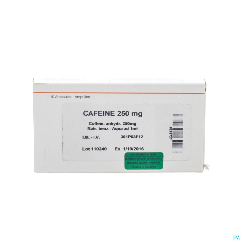 Cafeine+benz na amp  10 x 250mg/1ml