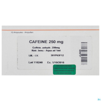 Cafeine+benz na amp  10 x 250mg/1ml