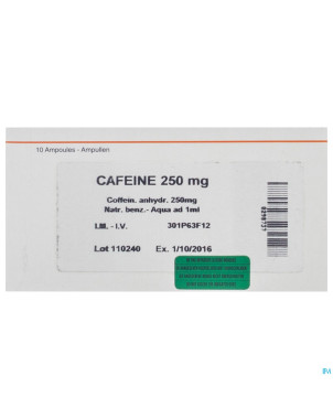 Cafeine+benz na amp  10 x 250mg/1ml