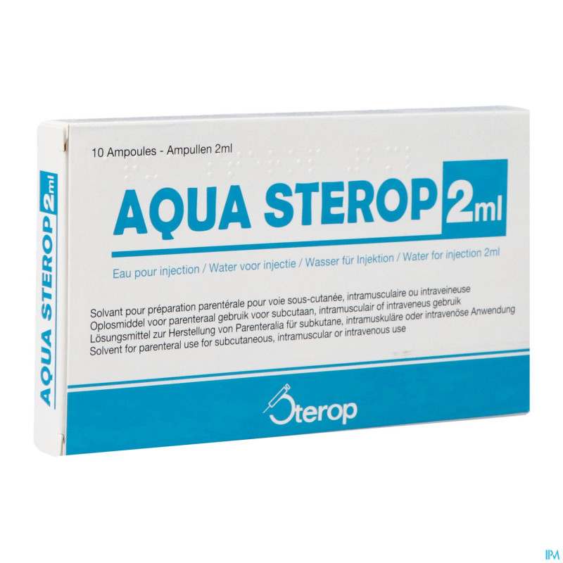 Aqua sterop pour inj solvens amp  10 x  2ml