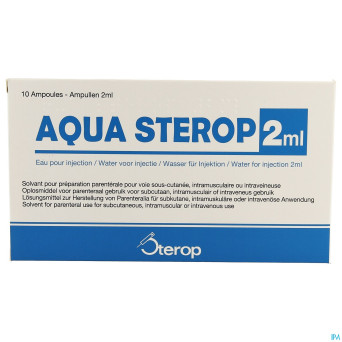 Aqua sterop pour inj solvens amp  10 x  2ml