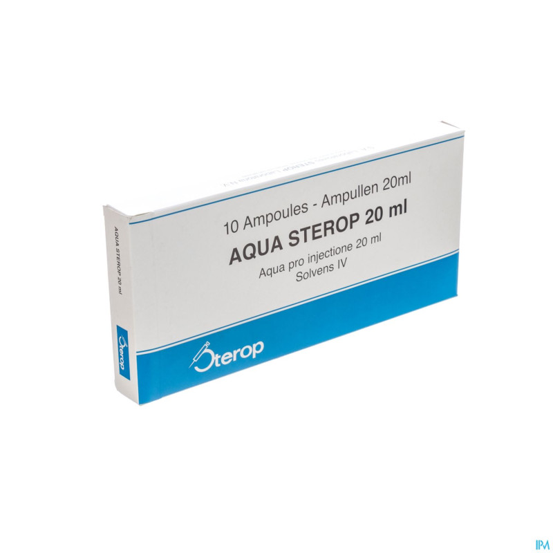 Aqua sterop pour inj solvens amp  10 x 20ml