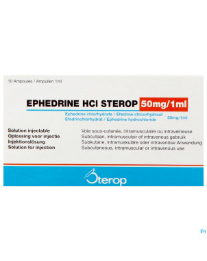 Ephedrine hcl    amp  10 x 50mg/1ml