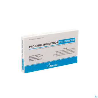 Procaine hcl sterop 1% amp  10 x  10mg/ 1ml