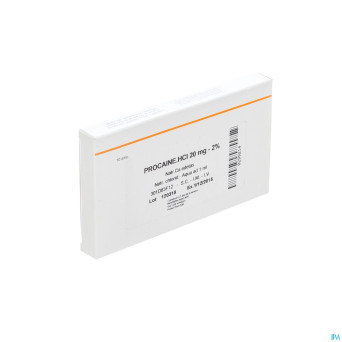 Procaine hcl sterop 2% amp  10 x  20mg/ 1ml