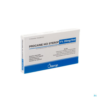 Procaine hcl sterop 1% amp  10 x  20mg/ 2ml