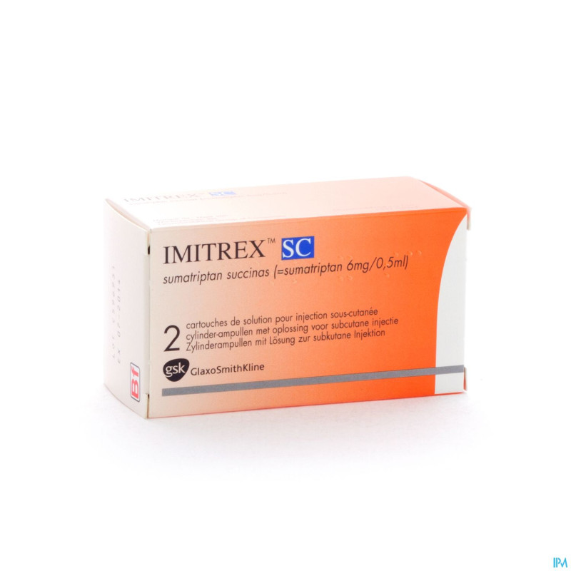 Imitrex sc cartouche 2x6mg/0,5ml