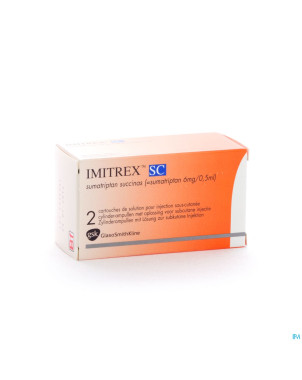 Imitrex sc cartouche 2x6mg/0,5ml
