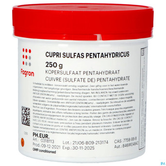 Cuivre ii sulfate 5 aqua   250g fag