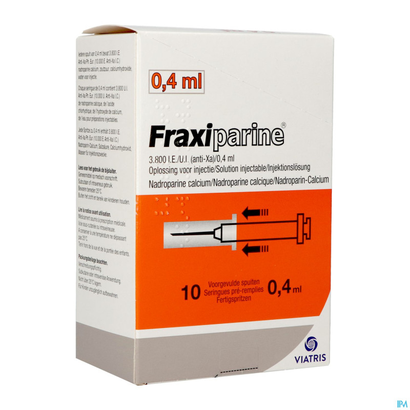 Fraxiparine ser 10 x 0,4 ml 3800 ui axa