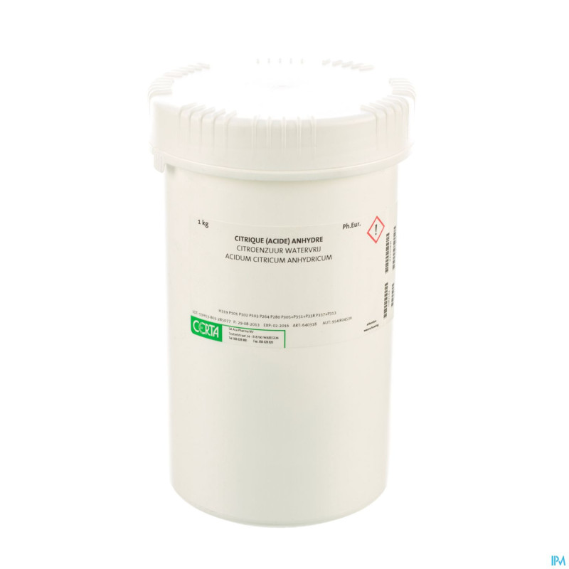 Acide citrique anhydr pdr    1kg certa
