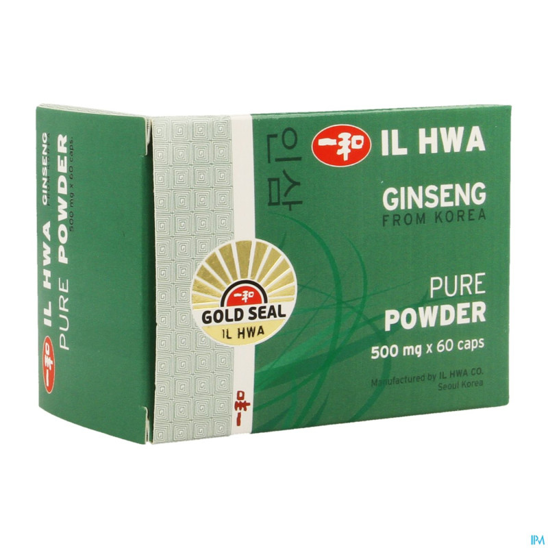 Ginseng il hwa poudre pur    gel  60 x 500mg