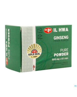 Ginseng il hwa poudre pur    gel  60 x 500mg