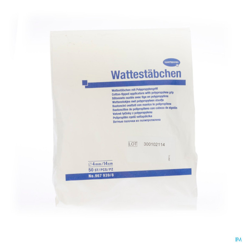 Hartm batonnets ouate 14cm grand bout   50 9679398