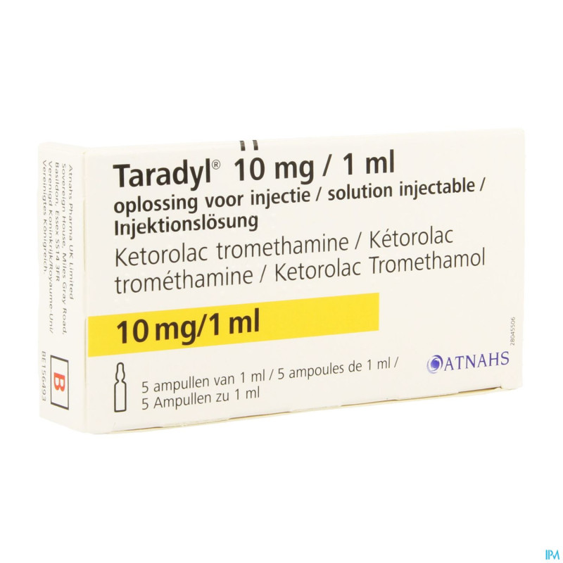 Taradyl 10mg/1ml sol inj amp 5 x 10mg