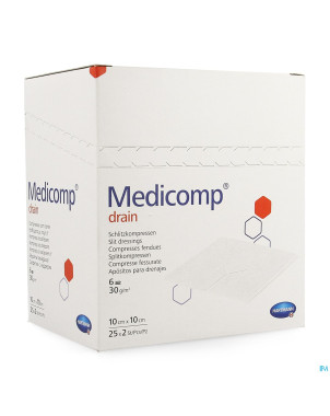 Medicomp drain cp ster    10x10cm 25x2 4215356